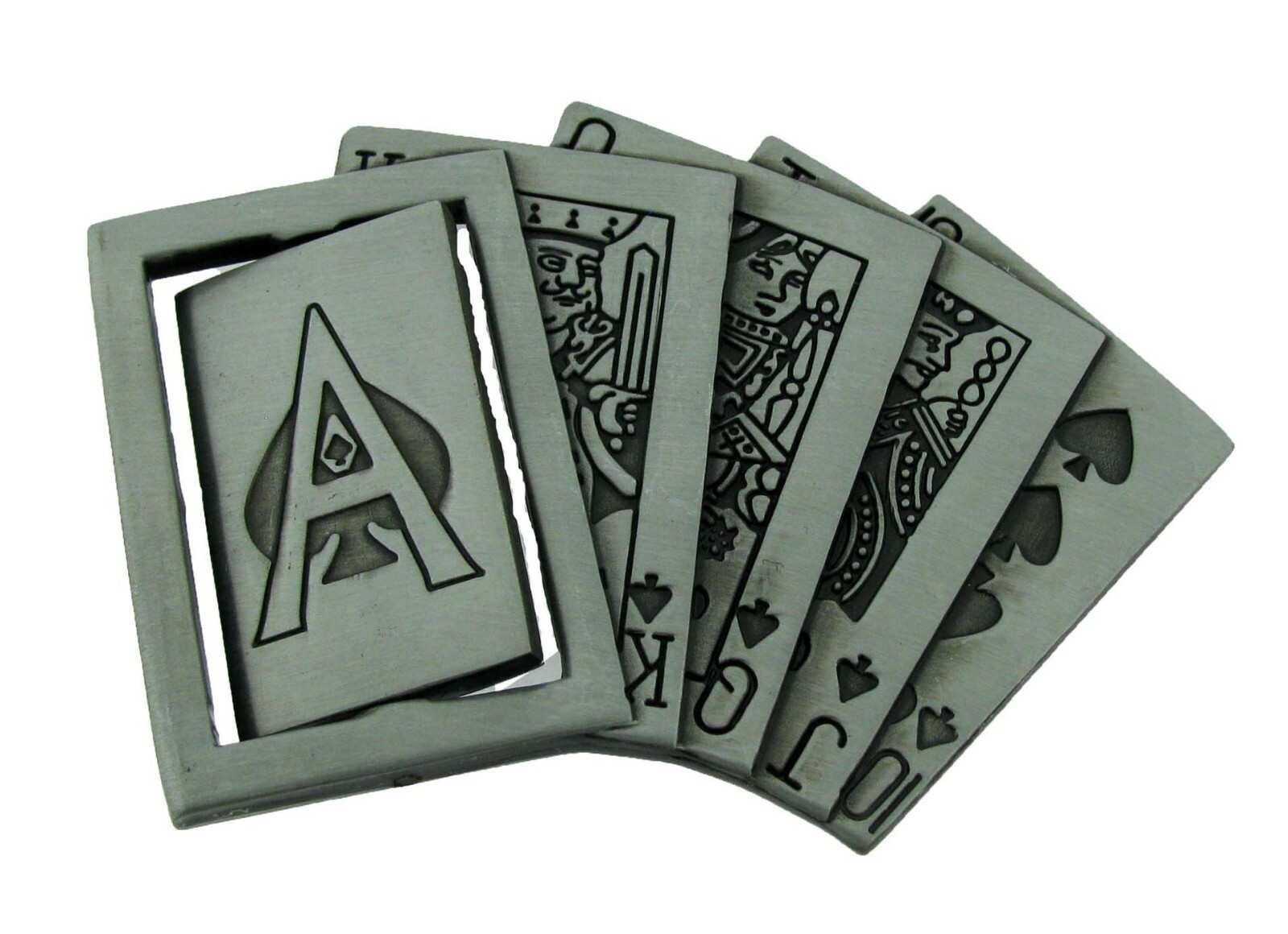 King Queen Jack of Spades Belt Buckle Casino Playing Cards Gambling Gambler Men