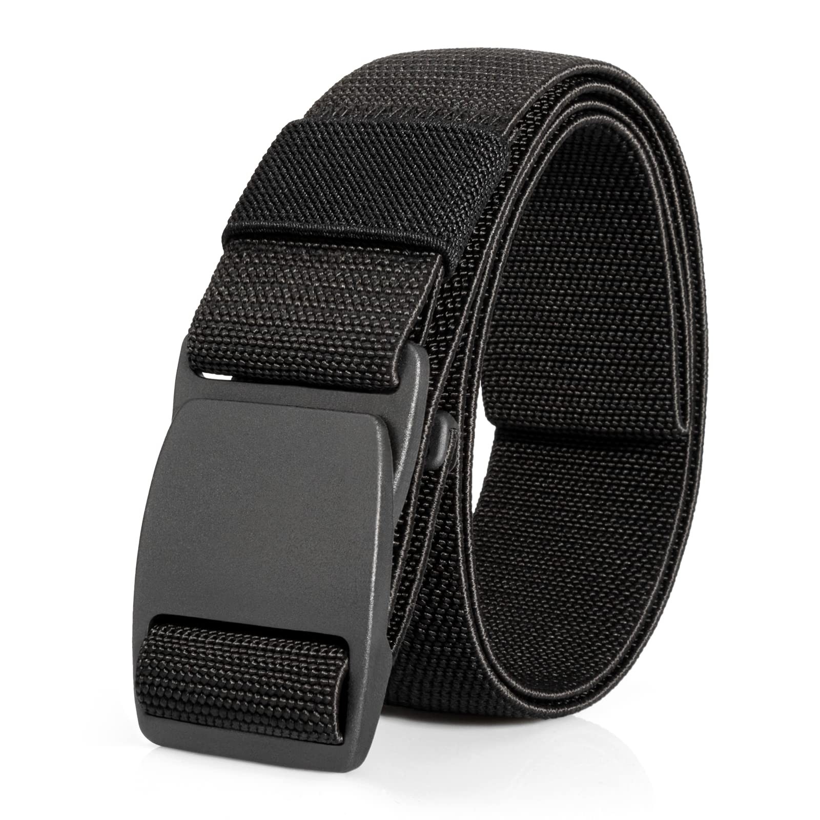 maikun Mens Nylon Plastic Buckle Belt, Casual Web X-Large (39 »-42 »), Black
