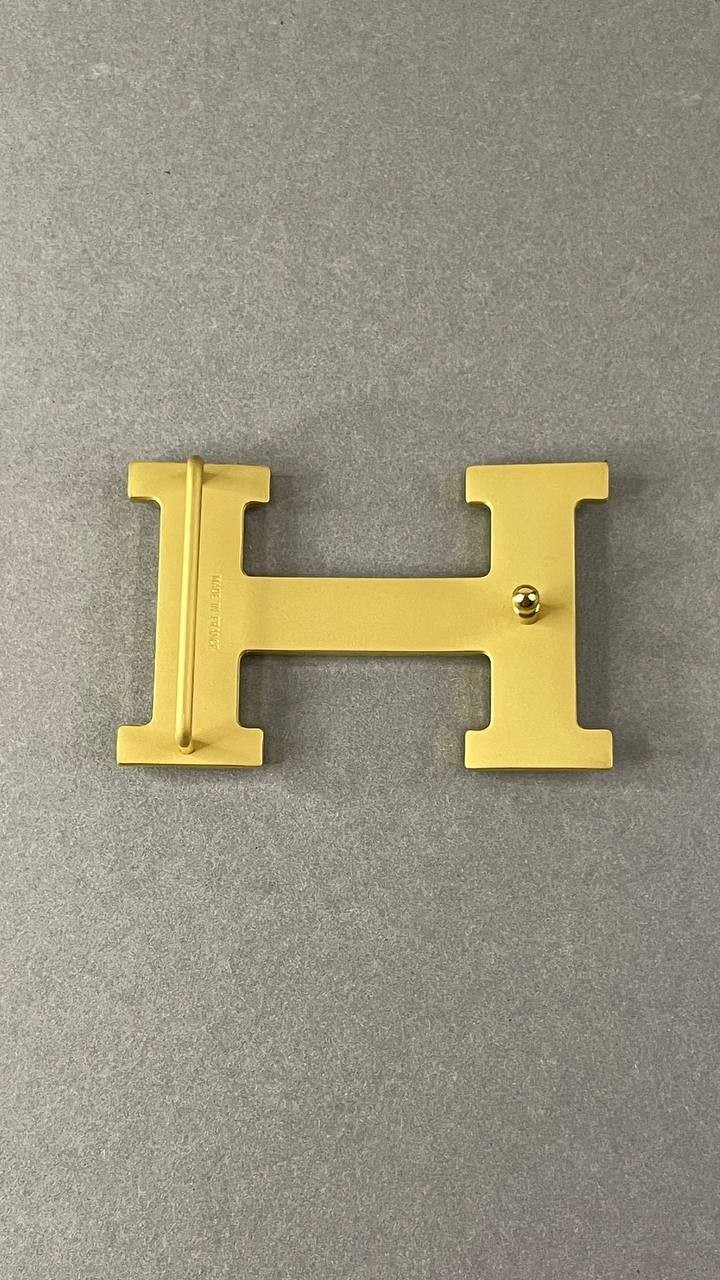 Gold H Shape Belt Buckle Brushed Gold Metal Hardware Statement Buckle