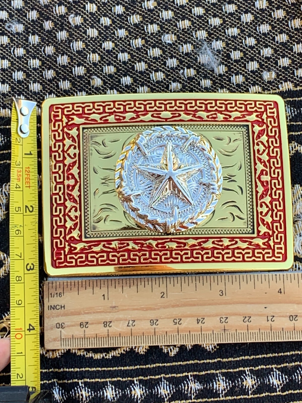 Western Buckle Silver Gold Red Texas Lone Star Cowboy Fit 2 » Hebillas Vaqueras