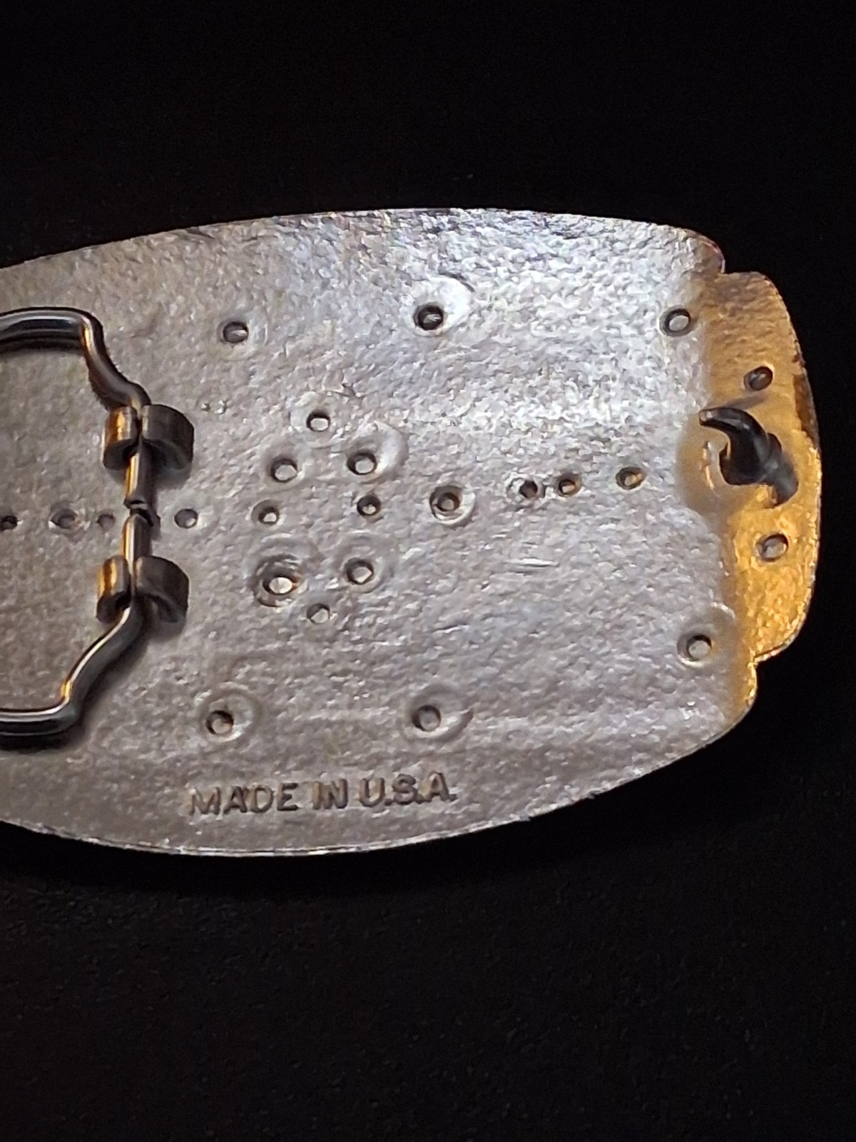 Belt Buckle Silver on White Western/Cowboy Vintage New Never used Made in USA