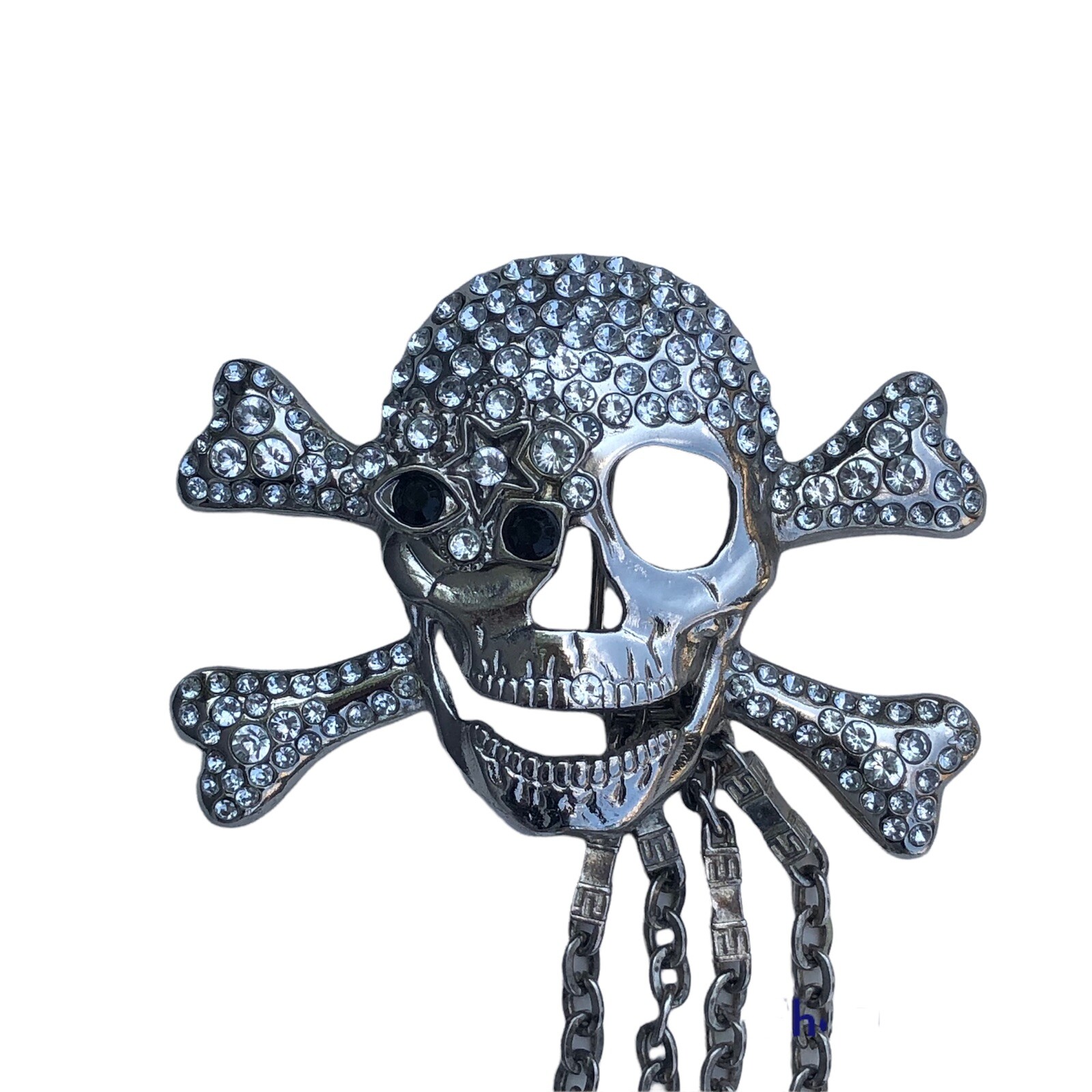 Skull & Crossbones W/crystals Belt Buckle 4 1/4&Prime;x 3 1/4&Prime; Halloween Costume Goth