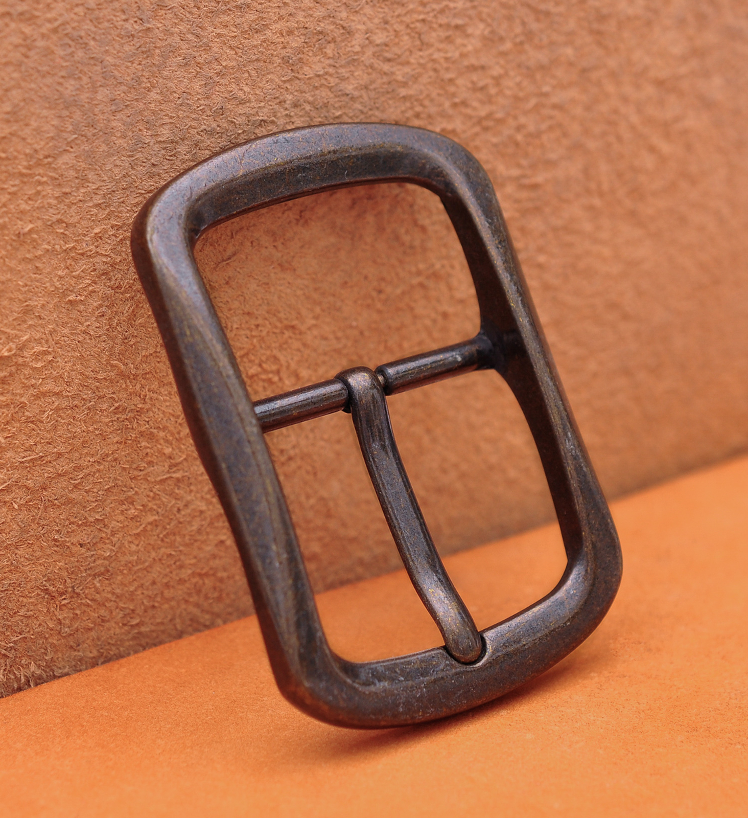 Heavy Duty Solid Antique Copper Two-Tone Center Bar Pin Belt Buckle Inner 40mm