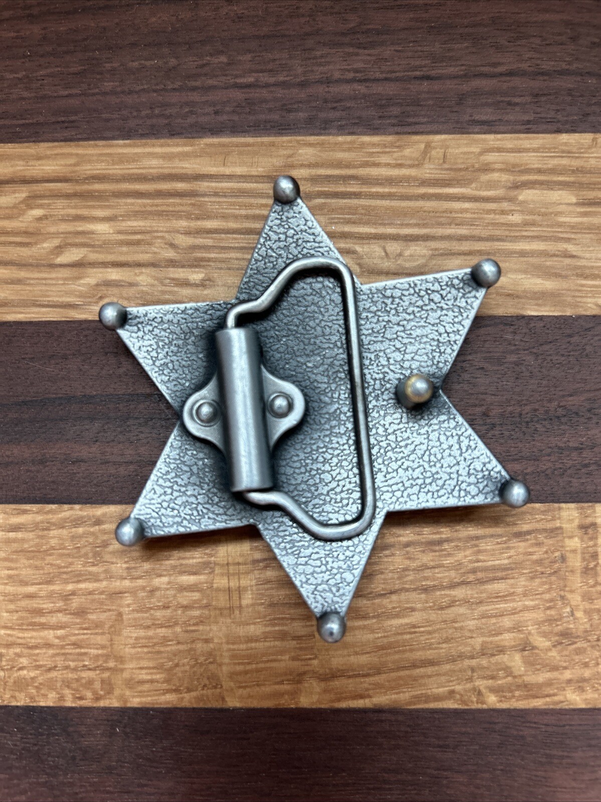 Pewter Sheriff Cop Star Badge Belt Buckle