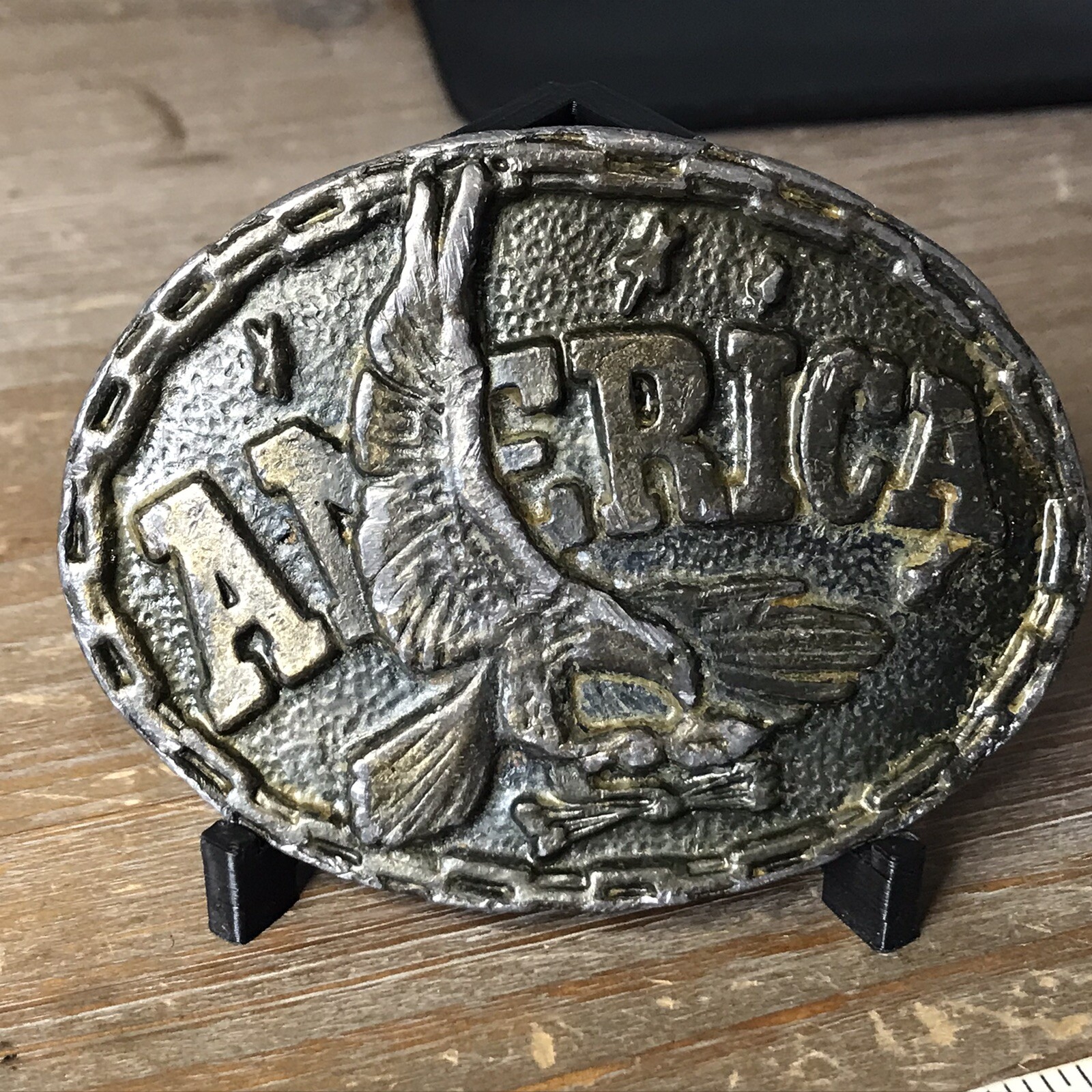 AMERICA WITH EAGLE SCENE belt buckle ~B75~