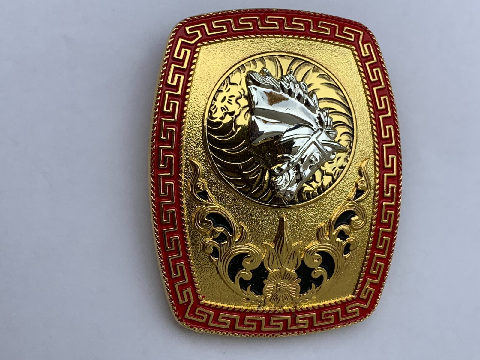 Western Buckle Gold Silver Red Horse Head Buckle Cowboy 2 » Hebillas Vaqueras