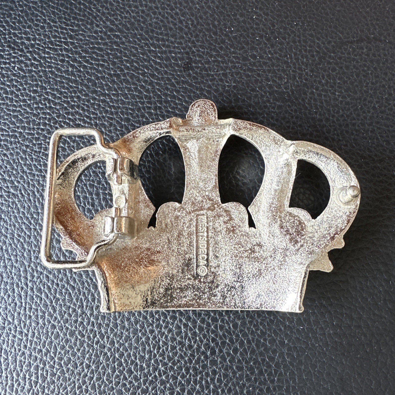 WESTSIDE CA Crown With Skulls Metal Biker Motorcycle Gothic Belt Buckle