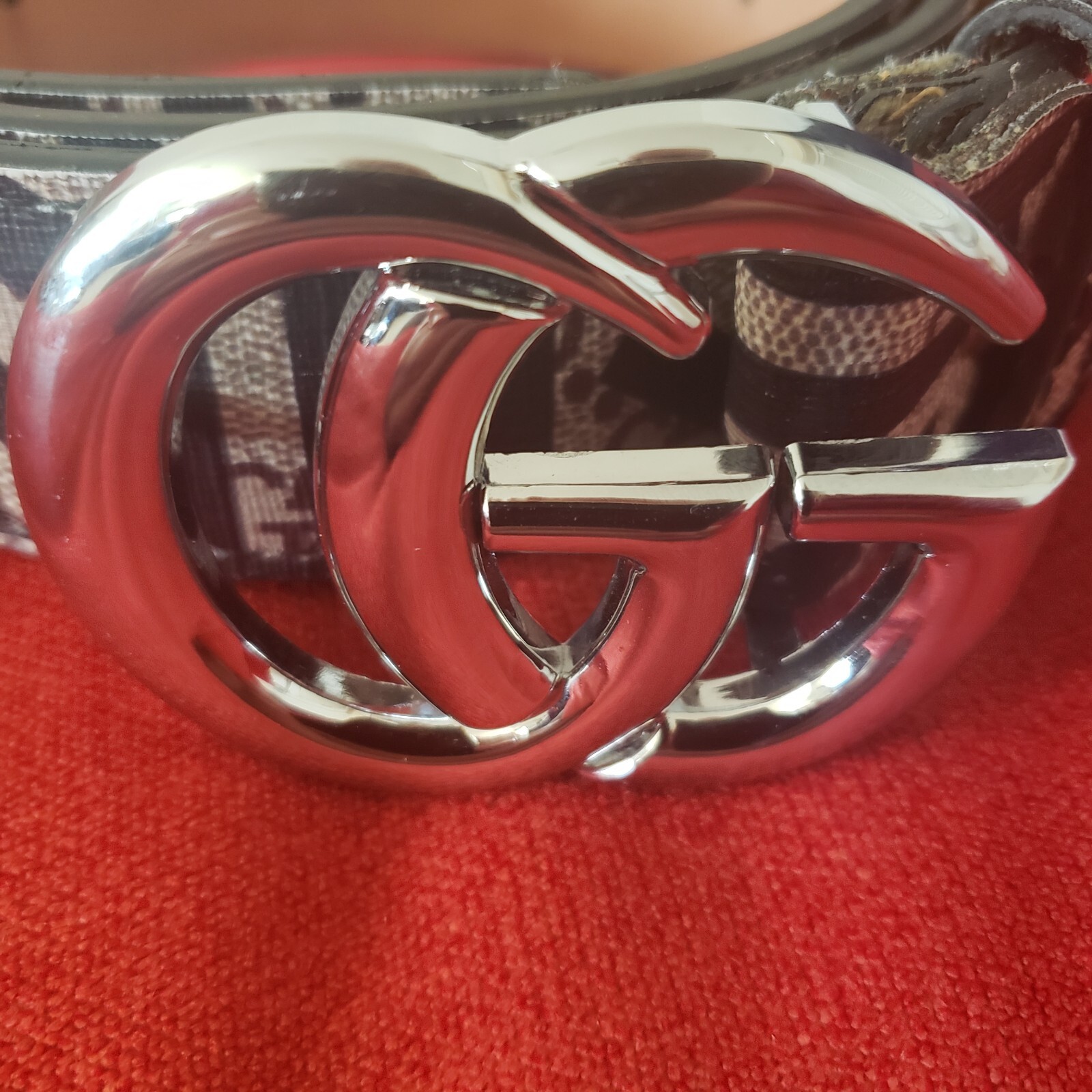 Gucci Interlocking G Belt Caleido Print GG Coated Buckle Canvas Size 50/125