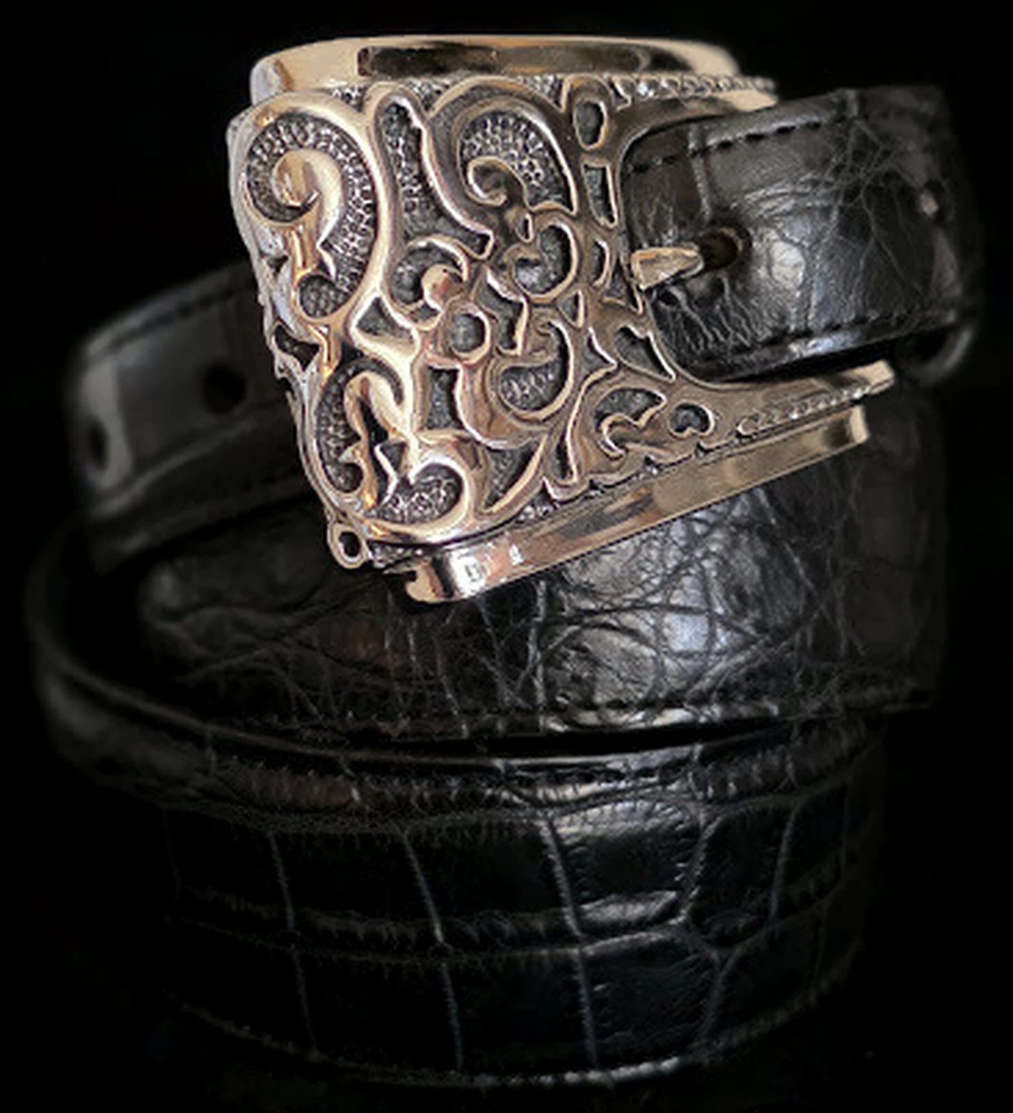 AB STEEL by AL BERES BUCKLES! #ST112 1 PIECE CLASSIC FILIGREE 1&Prime; BUCKLE ONLY!
