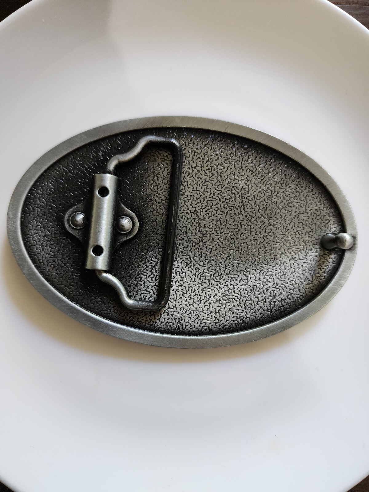 1pce Car Brand Belt Buckle Silver & Blue 10×6.9cm Suits Belt Width 4cm