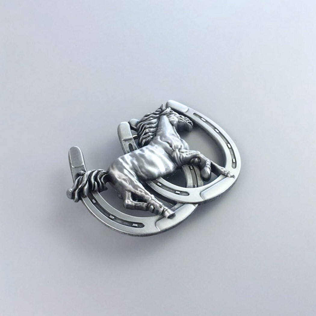 Vintage Style Horse Horseshoe Western Belt Buckle Boucle de ceinture