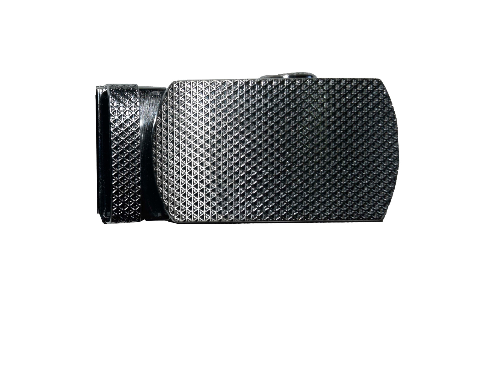 Men&rsquo;s Belt Buckle Auto sliding Self locking ratcheting track line silver buckle
