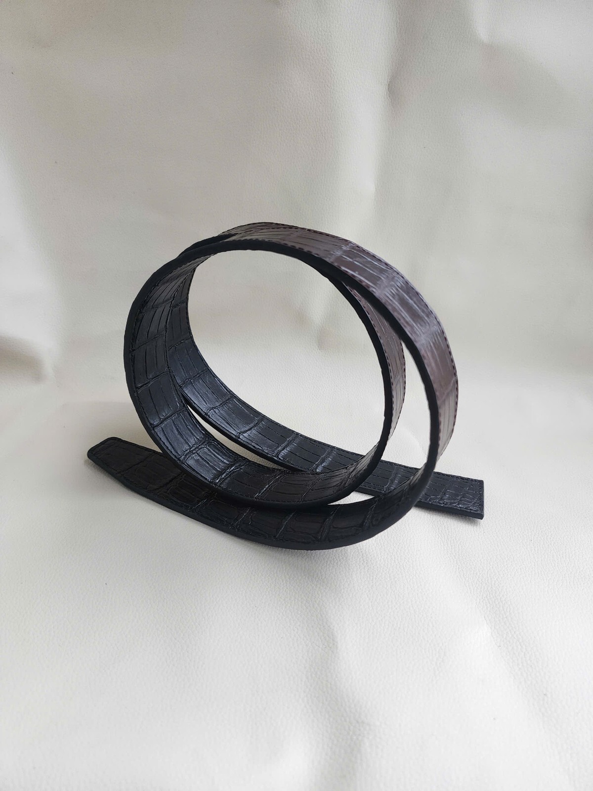 3.8CM Brown/Black Doublside 100% Genuine Leather Skin Men Belts buckle