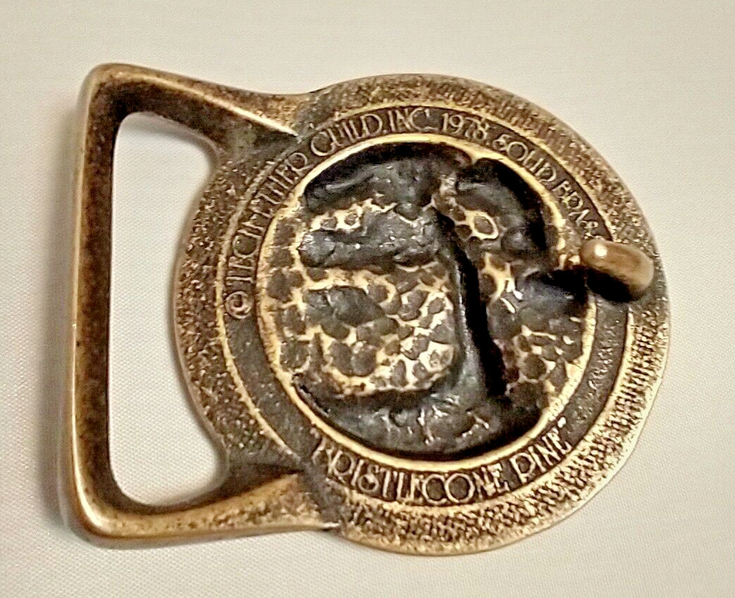 Tech Ether Guild « Bristlecone Pine » Brass Belt Buckle 1978 Very RARE