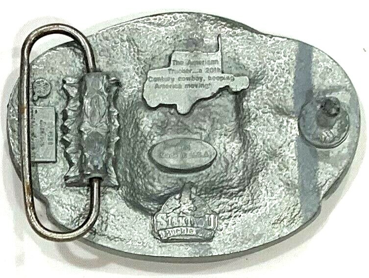 American Trucker Enameled Siskiyou Belt Buckle Western Cowboy Motorcycle
