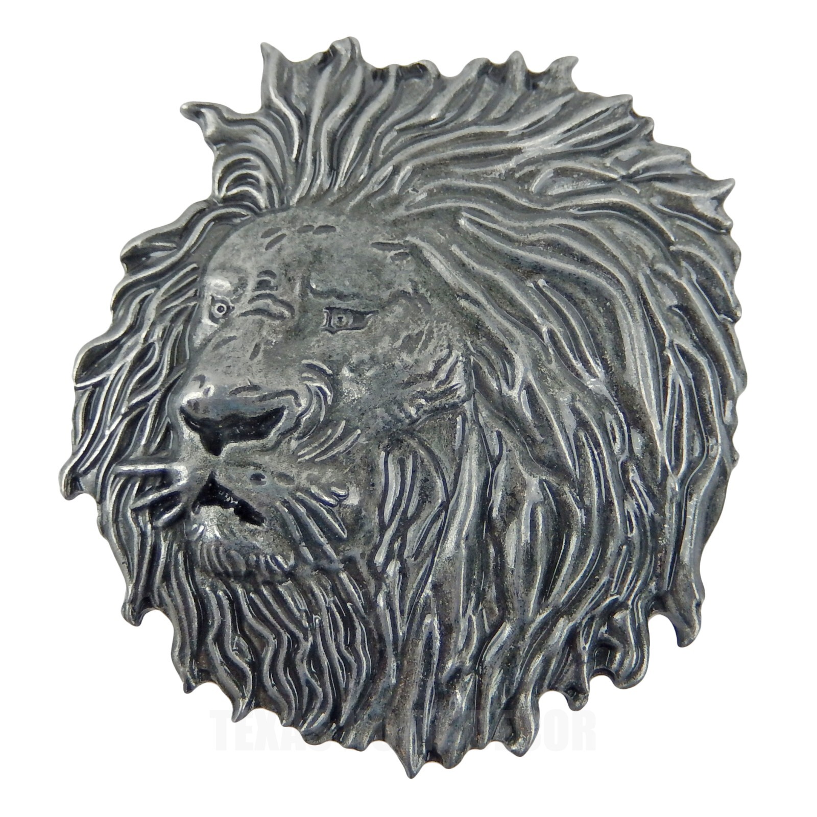 Lion Head Belt Buckle Antique Silver Finish Wild Life Safari Fits 1.5&Prime; Belts