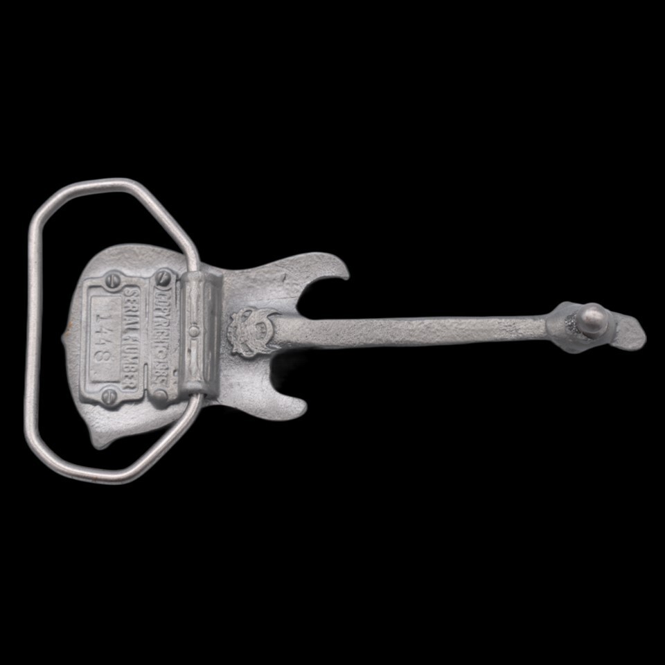 Electric Guitar Bass Amp Musician Rock Band Pearly Belt Buckle