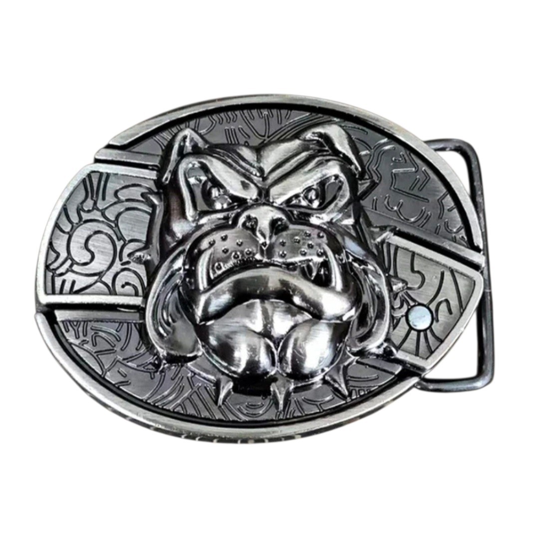 Bulldog hidden K Belt Buckle, Brand New, Zinc Alloy