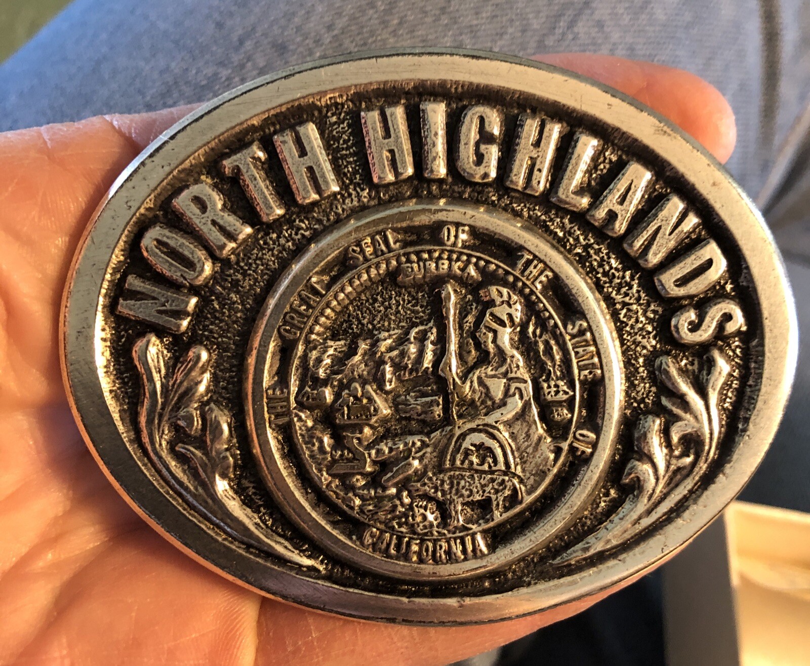 North Highland California (state collector series) belt buckle 1987 Silver Plate