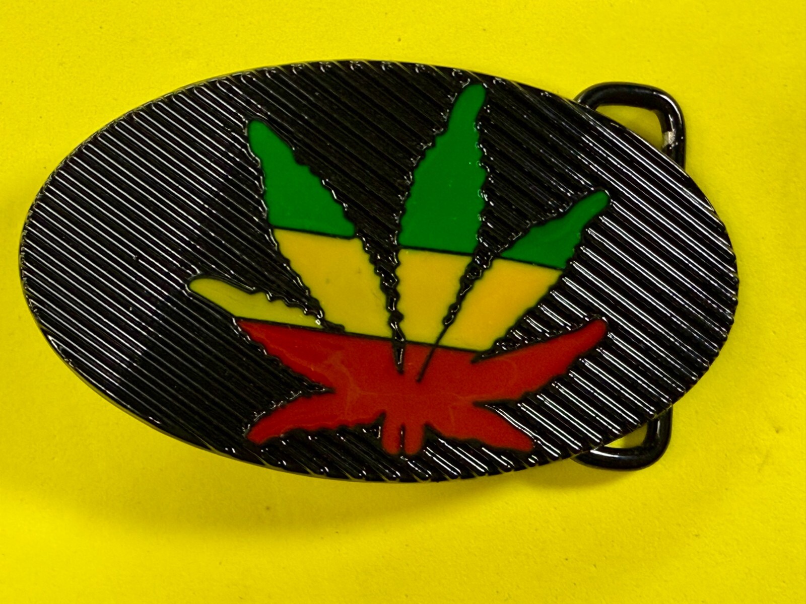 Rasta Colored Pot Marijuana CBD Weed Leaf Delta-283773 New Colorful Belt Buckle