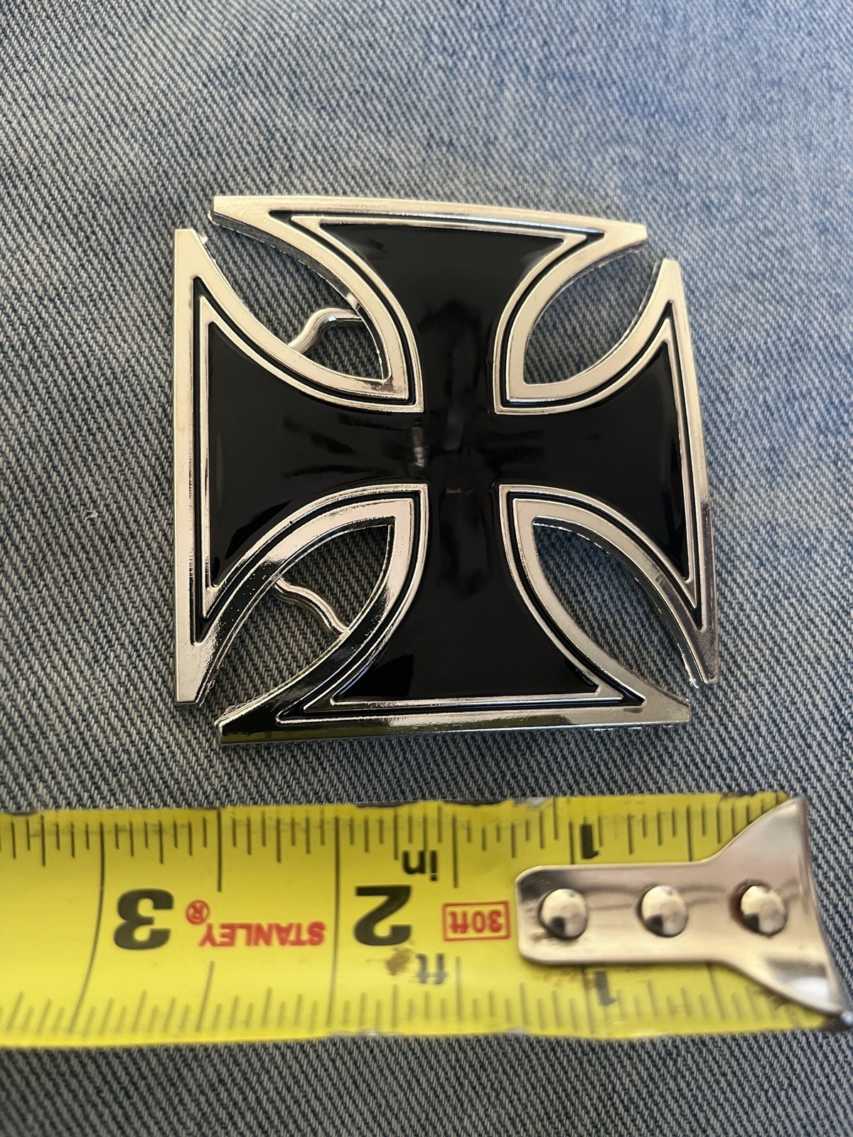IRON CROSS BELT BUCKLE maltese cross chopper motorcycle outlaw biker buckle