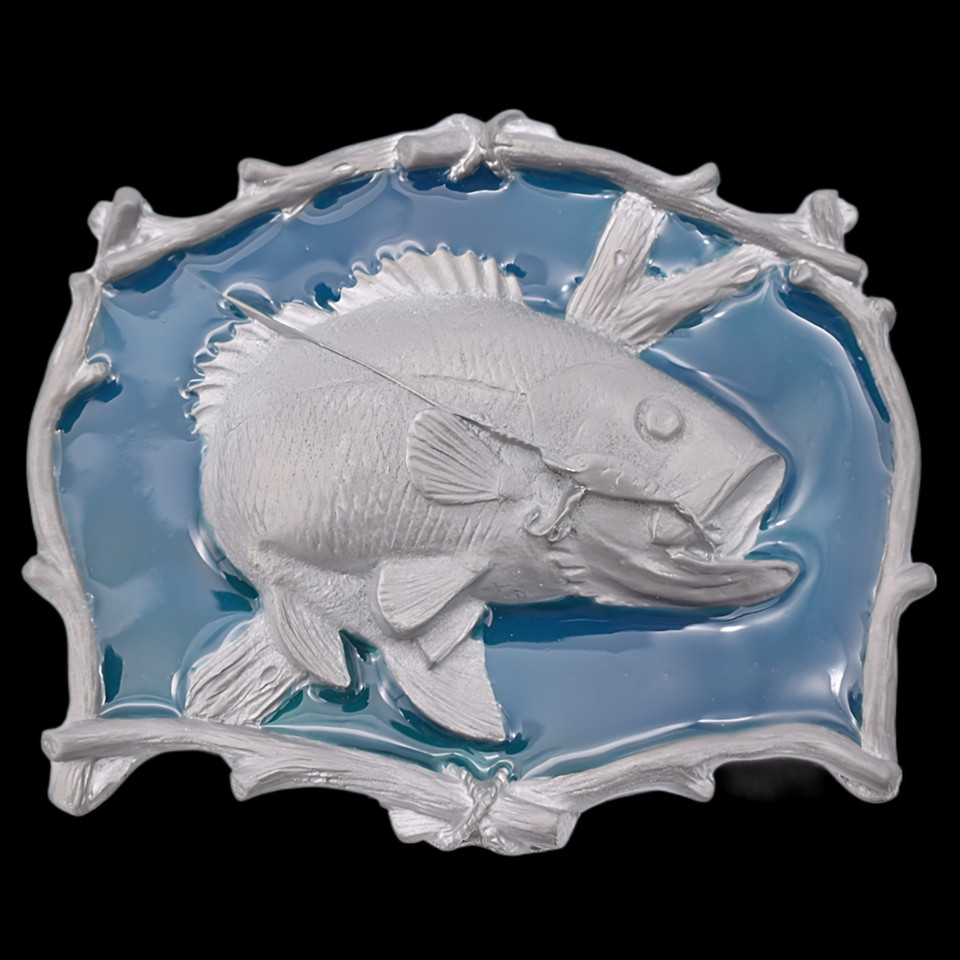 Bass Fishing Underwater Hook Lure Fisherman Belt Buckle