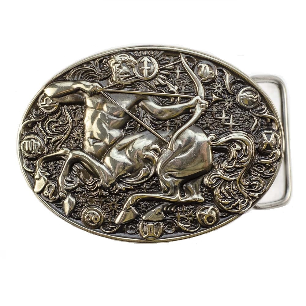 Sagittarius german silver belt buckle, Horoscope Astrological Zodiac Sign buckle