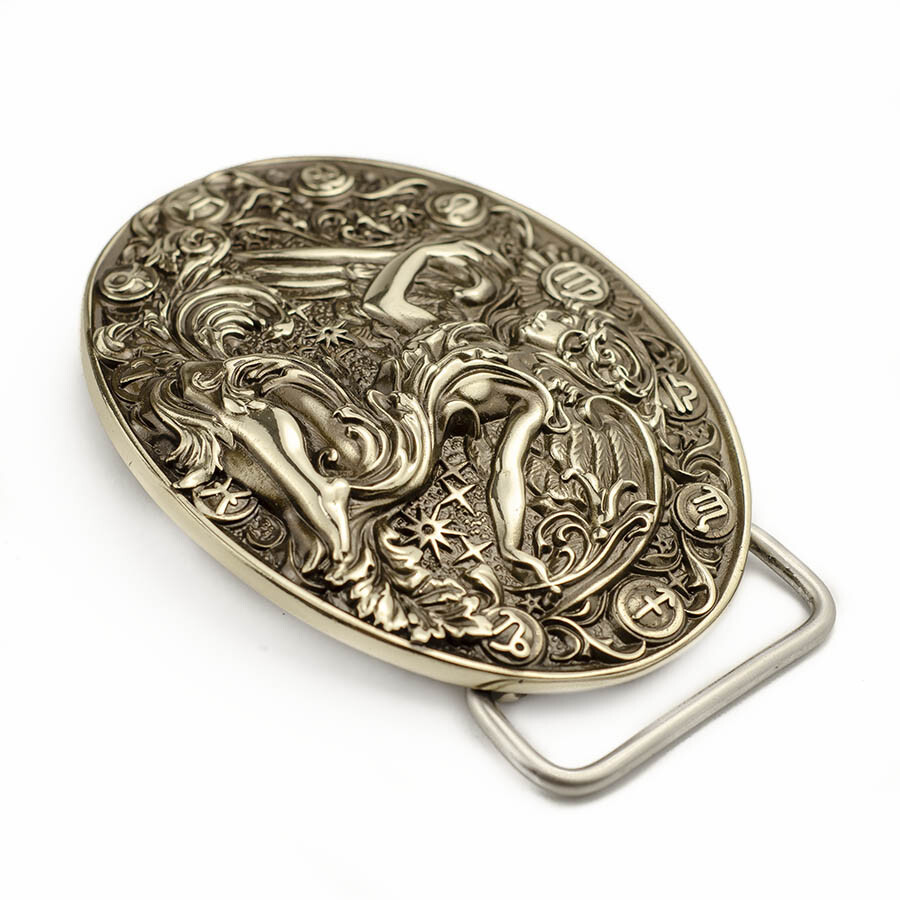 Virgo german silver buckle, Virgin Horoscope Astrological Zodiac Sign buckle