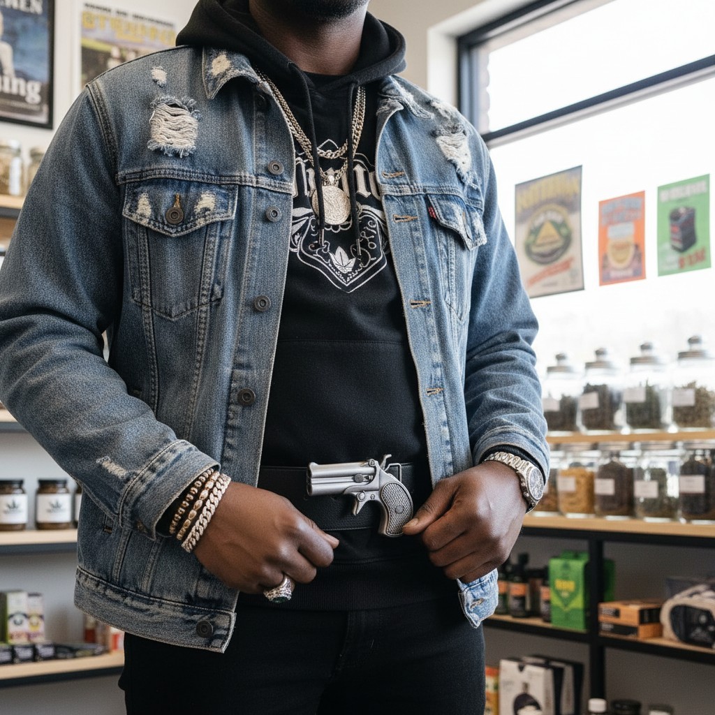 Men Silver Metal Fashion Belt Buckle Biker Handgun Revolver Gun Street Hood Bold