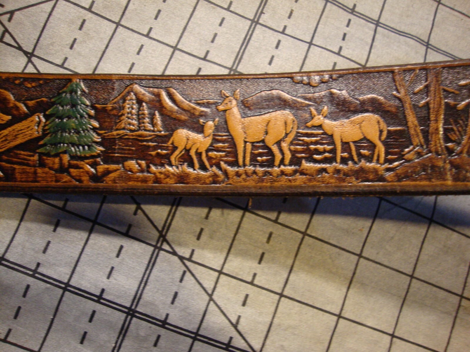 Vintage 1977 Bergamot Belt and Buckle Brass Deer Buck Doe Antlers Western