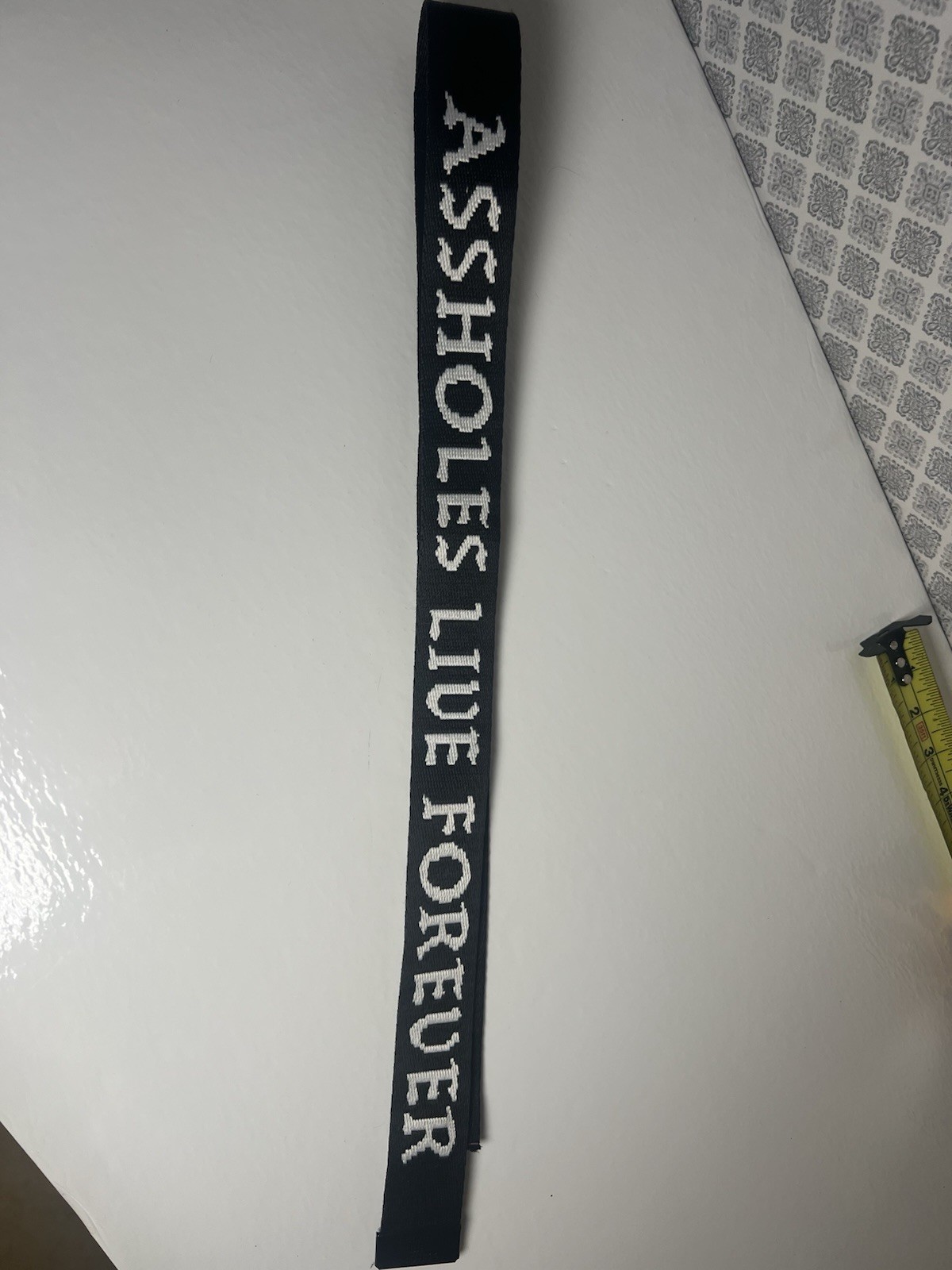 Canvas Belt Black , Says …. A**holes Live Forever