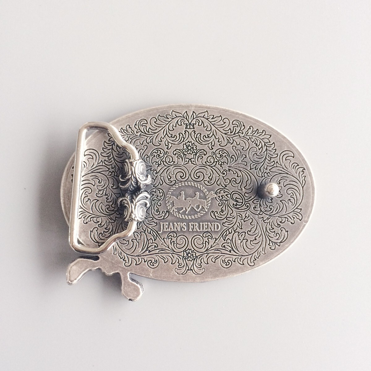 Vintage Silver Plated Western Ropes Oval Custom Blank Belt Buckle