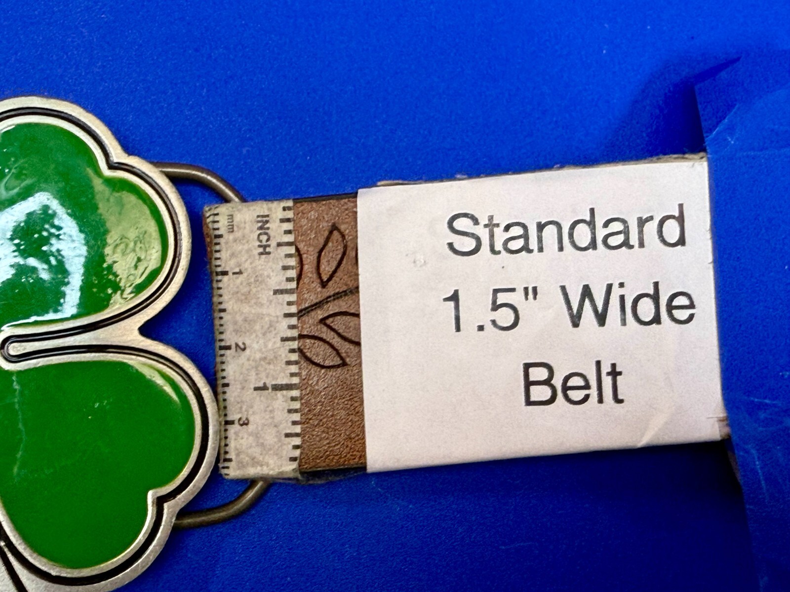 Lucky Four Leaf Clover Fine Pewter 2001 Great American Products Belt Buckle