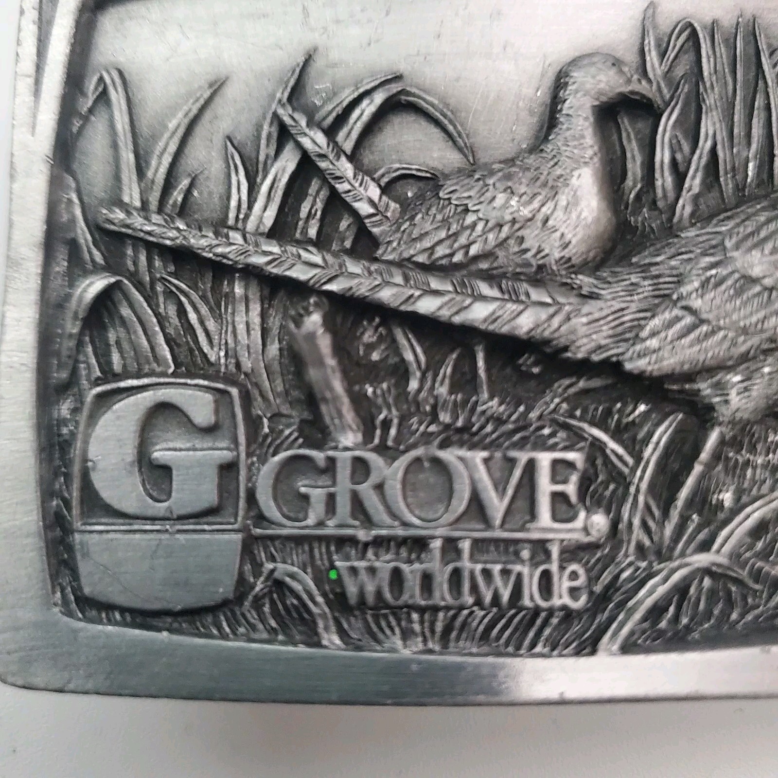 Vintage 1993 Metal Belt Buckle Grove Worldwide Nature / Wildlife USA Made