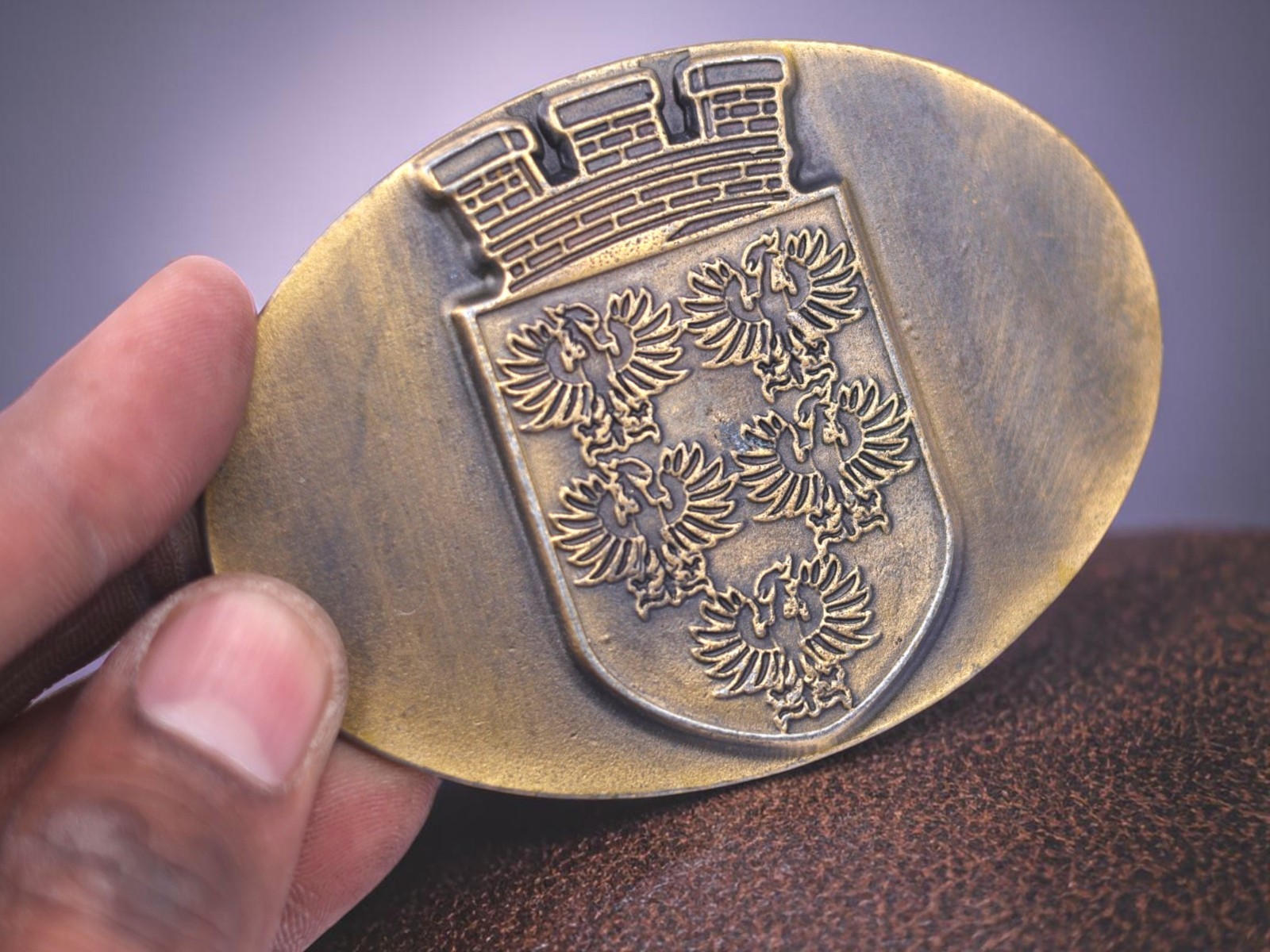 Western Belt Buckle With Handmade Leather Strap| Elk Deer Design – Rodeo Buckle