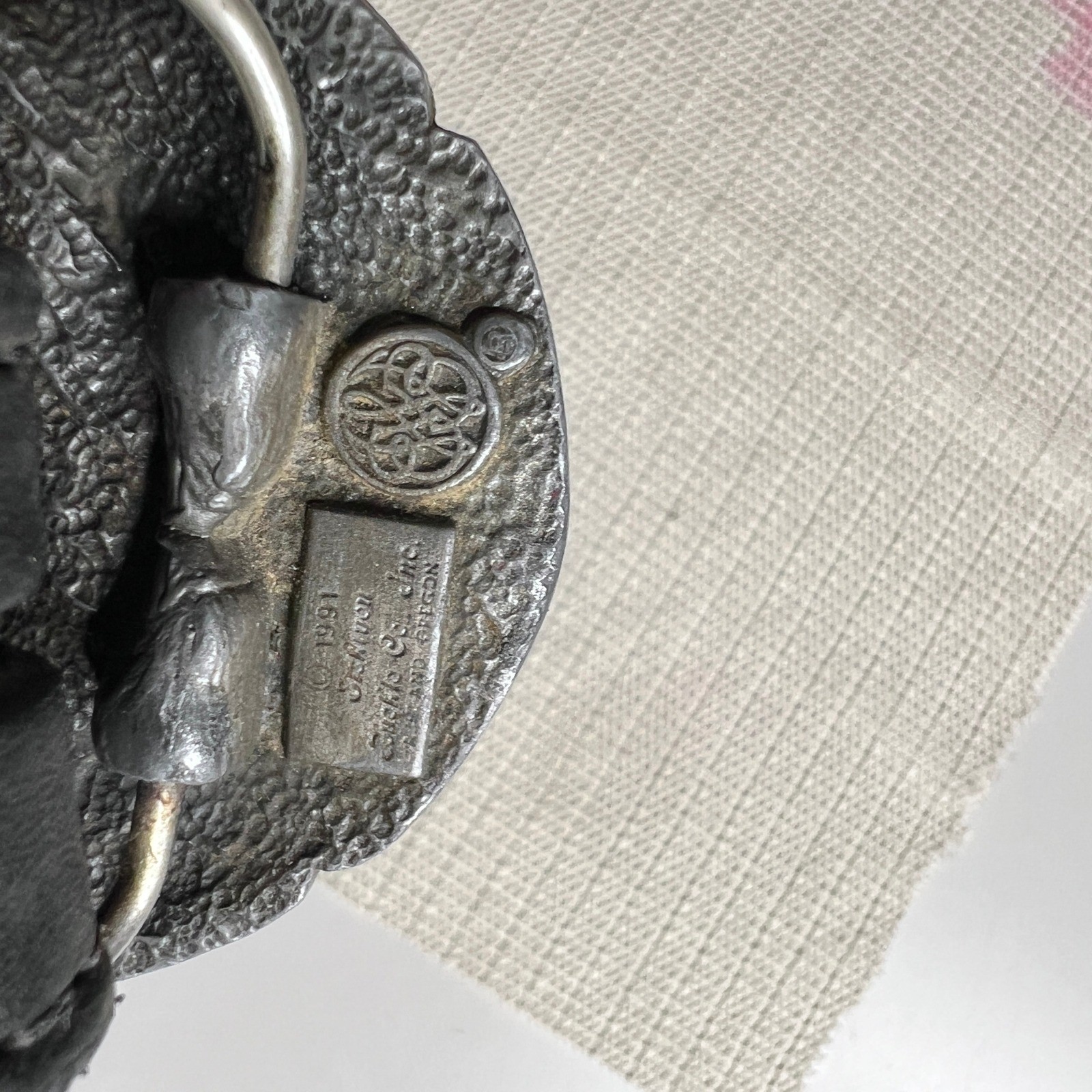 Vintage 1991 Siskiyou Eagle Spirit Native American Pewter Belt Buckle Black 30