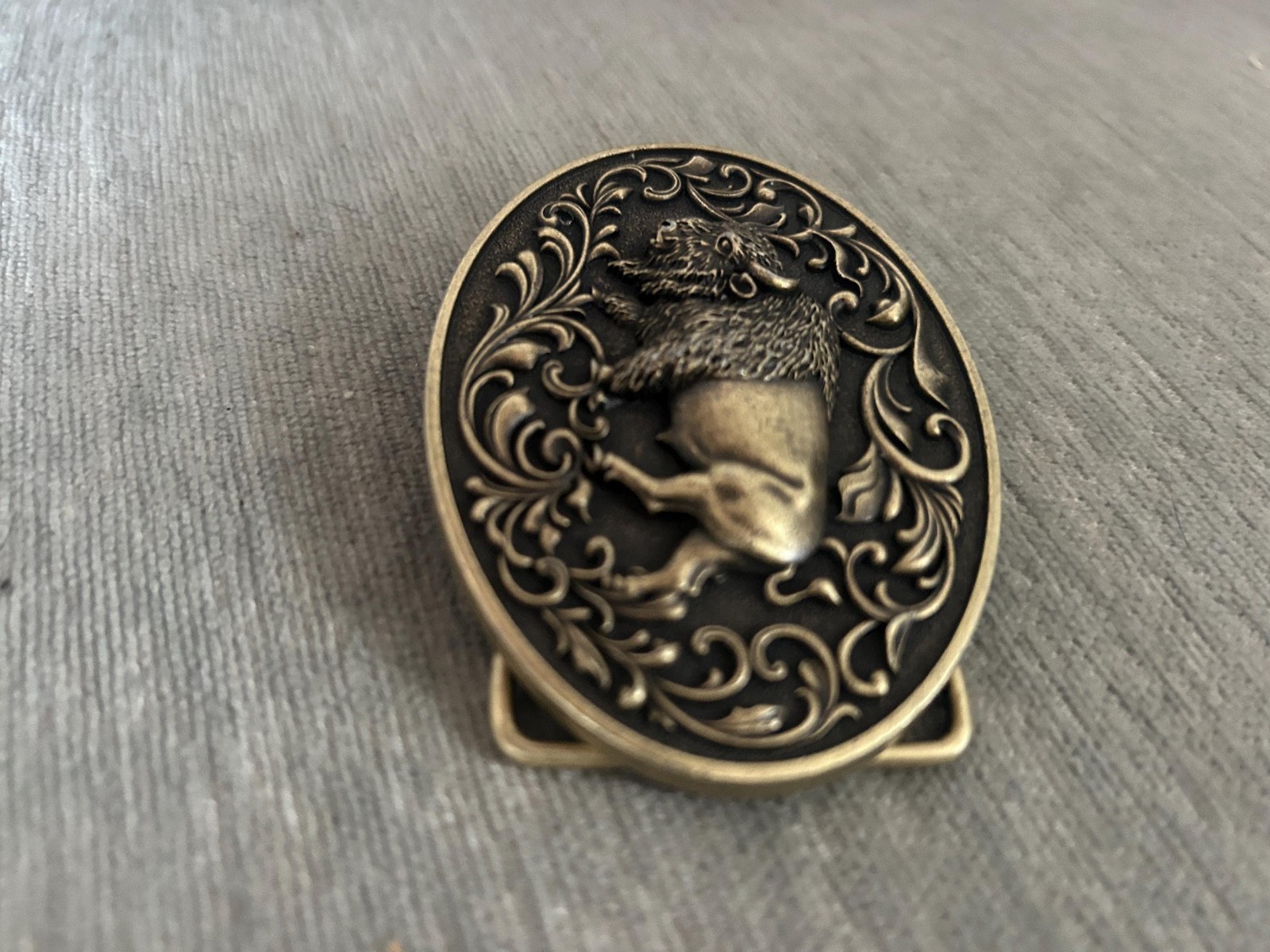 Bronze Buffalo Belt Buckle Southwestern Cowboy Western Fits 1.5 Belt Strap