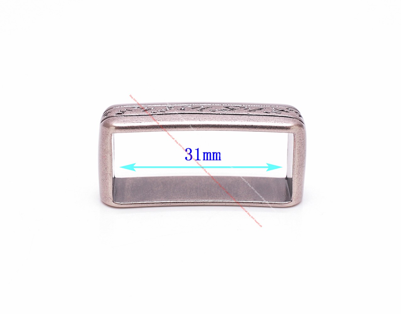 30MM Engraved Floral Western Leathercraft 4-Piece Set Belt Buckle Antique Silver