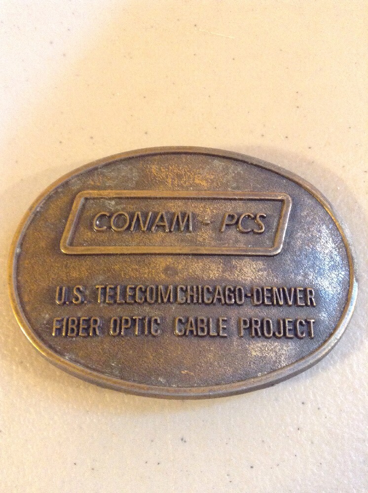 VINTAGE ANTIQUE METAL BELT BUCKLE- Conam Pcs US Telecom Chicago Denver