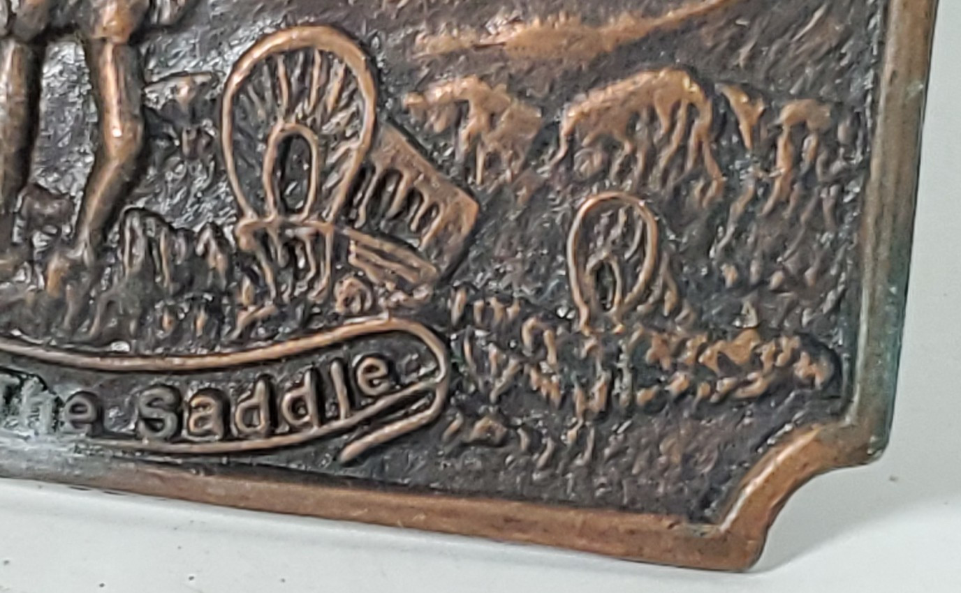 Tall In The Saddle Western Belt Buckle READ 2 1/2 x 3 1/2 Metal