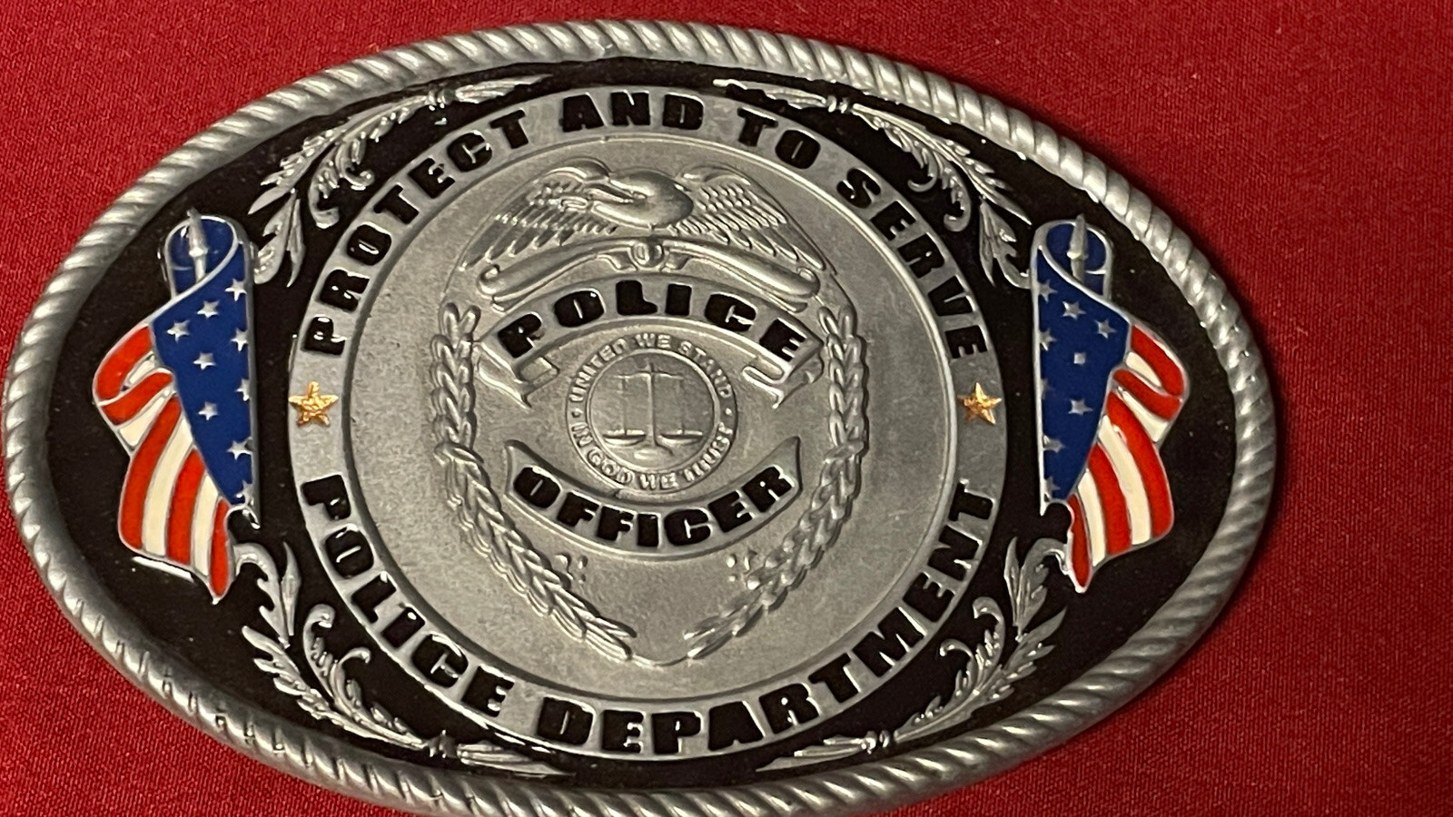 POLICE DEPARTMENT POLICE OFFICER BELT BUCKLE TO SERVE AND PROTECT NEW!