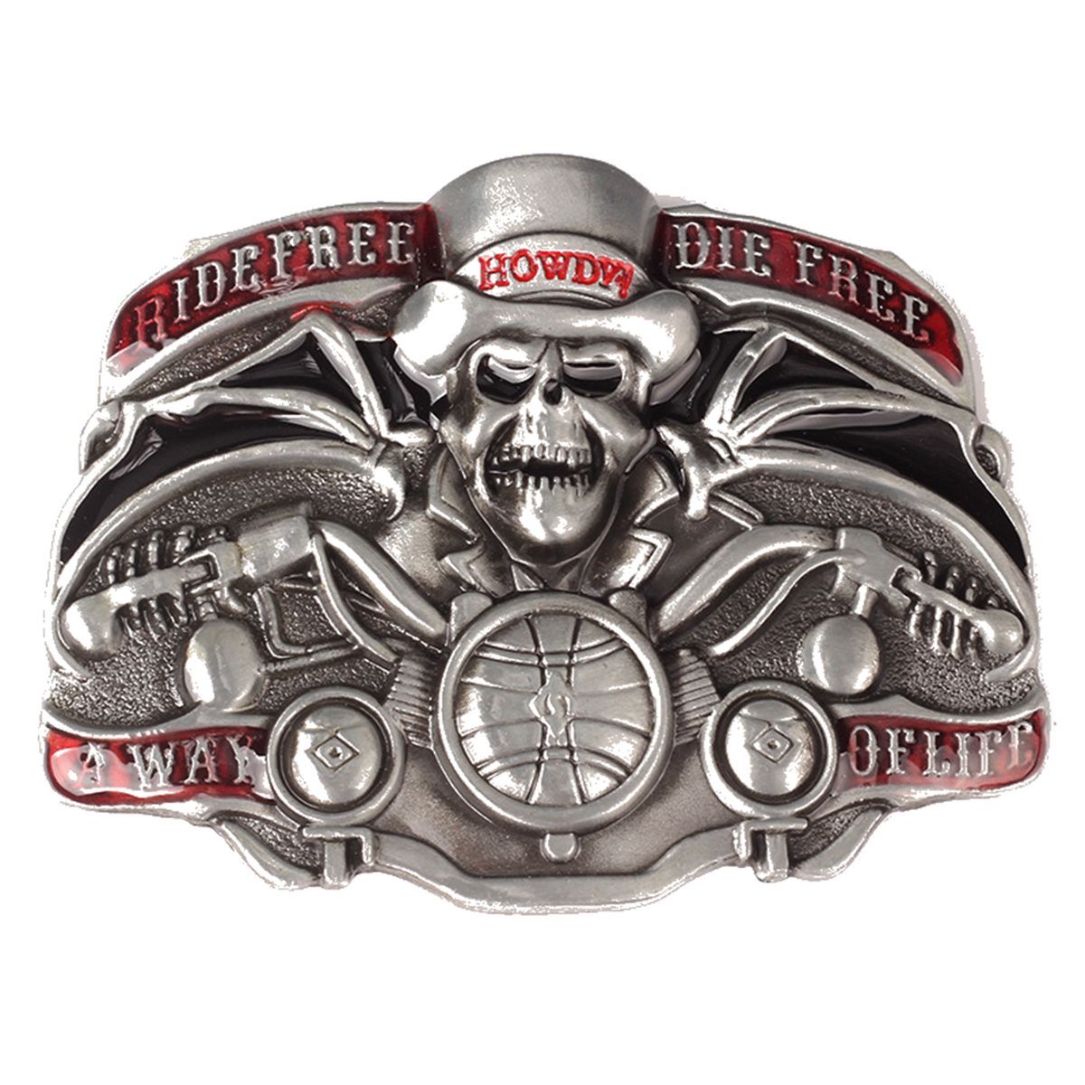 Skull Belt Buckle Western Cowboy Motorcyclist (SK-21)