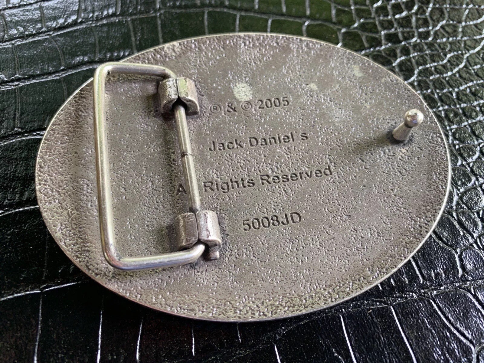 Jack Daniel’s Belt Buckle Old No. 7 Silvertone Oval Chunky 4” X 3” 2005 1.75”