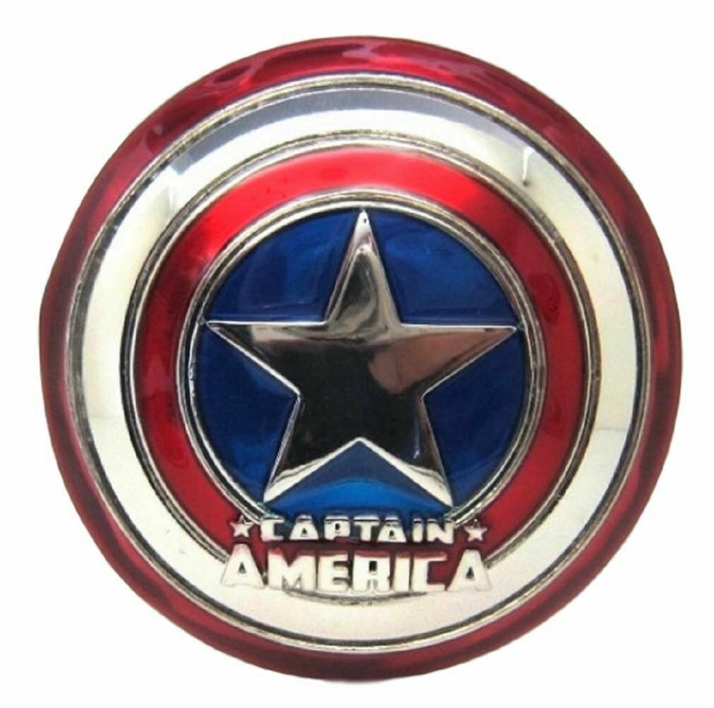 Captain America Shield And Name Logo 3D Enamel Metal Belt Buckle