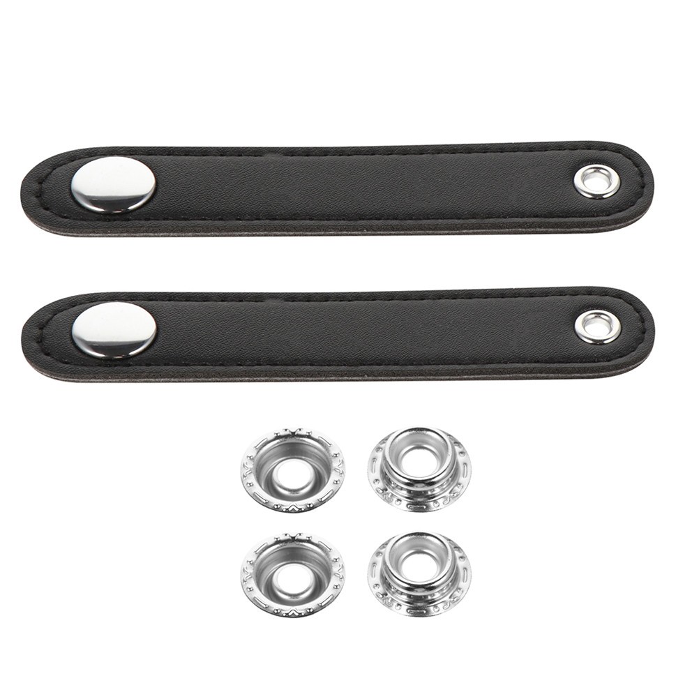 2Pcs Reusable Double Layer Accordion Bellows Buckle Straps Black for Instruments