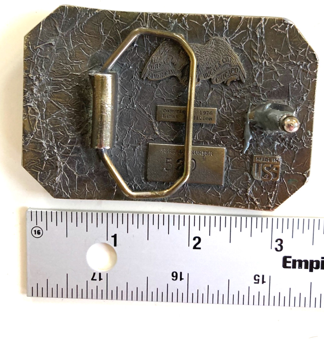 Two Deer Belt Buckle – The Great American Belt Buckle Co. 1976 Serial No. 520