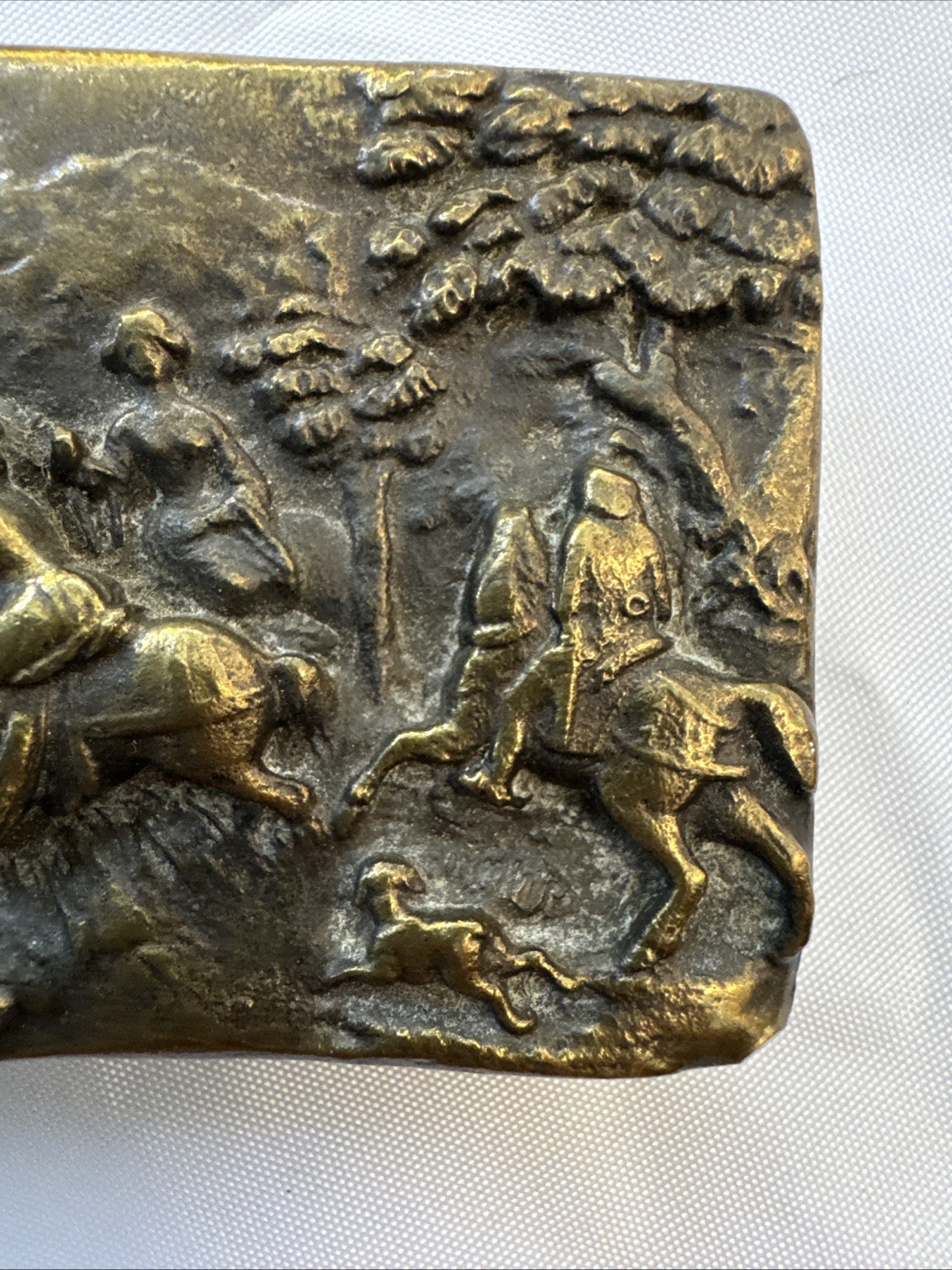 Knights Warriors Armor Fighting Horseback Adezy DENVER Belt Buckle Vintage Brass
