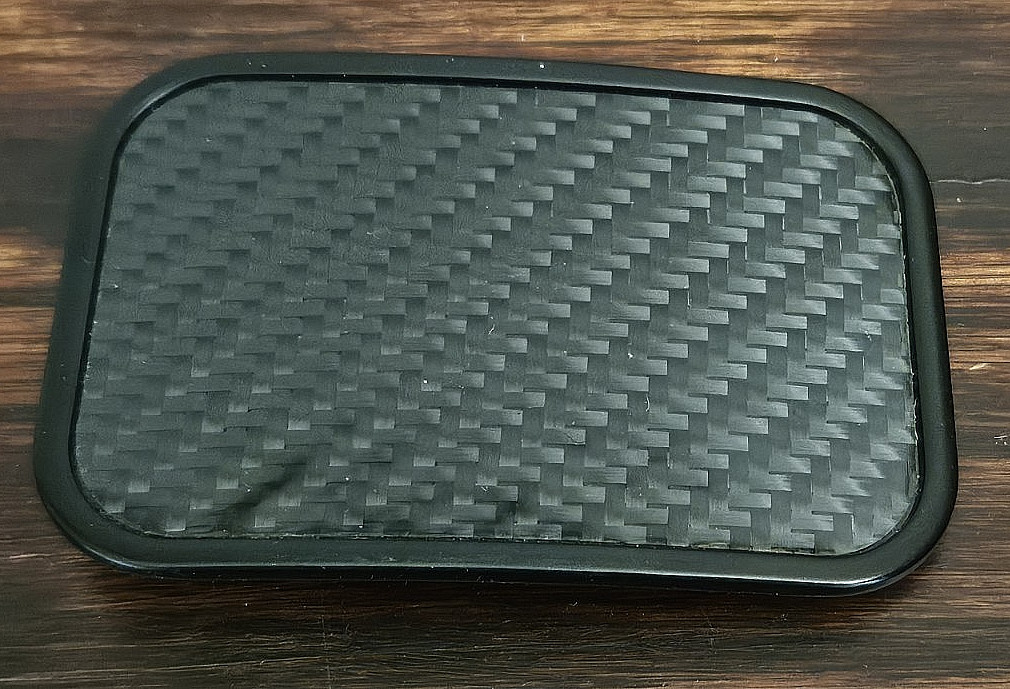 Black Carbon Fiber Style BUCKLE DOWN Plate Style Buckle 3.5&Prime; x 2 3/8&Prime;