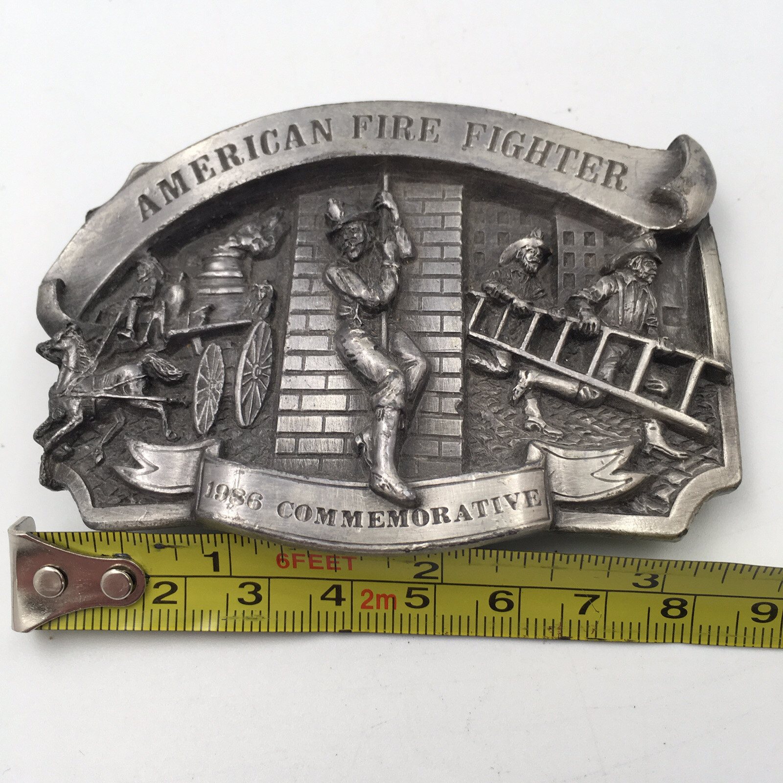 1986 American Fire Fighter Commemorative Belt Buckle #549/5000 Made In the US