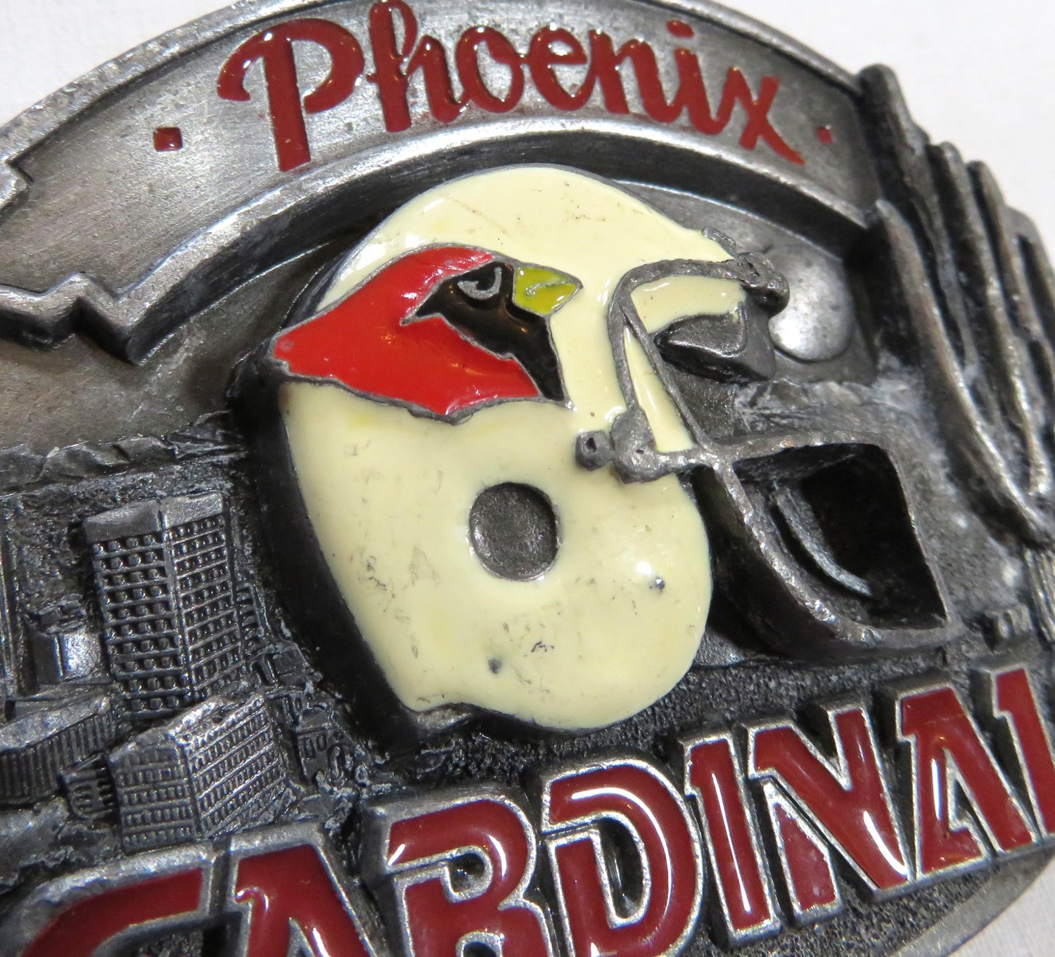 Phoenix Cardinals Vintage Belt Buckle 1980&rsquo;s NFL Football Team 1986 Season
